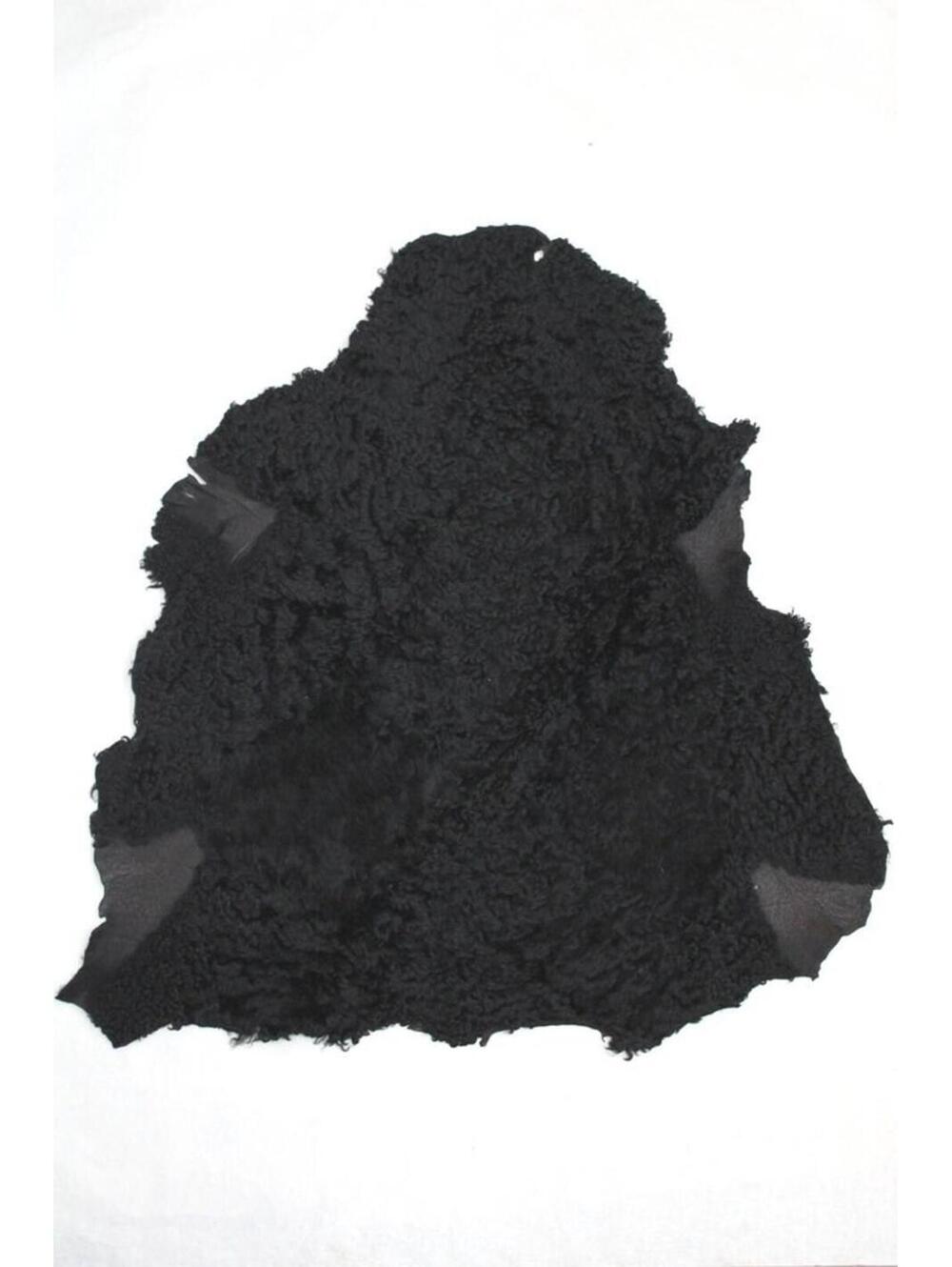 Showroom New Black Lamb Fur Hide Fur Skin Rug Carpet 36" X 34"